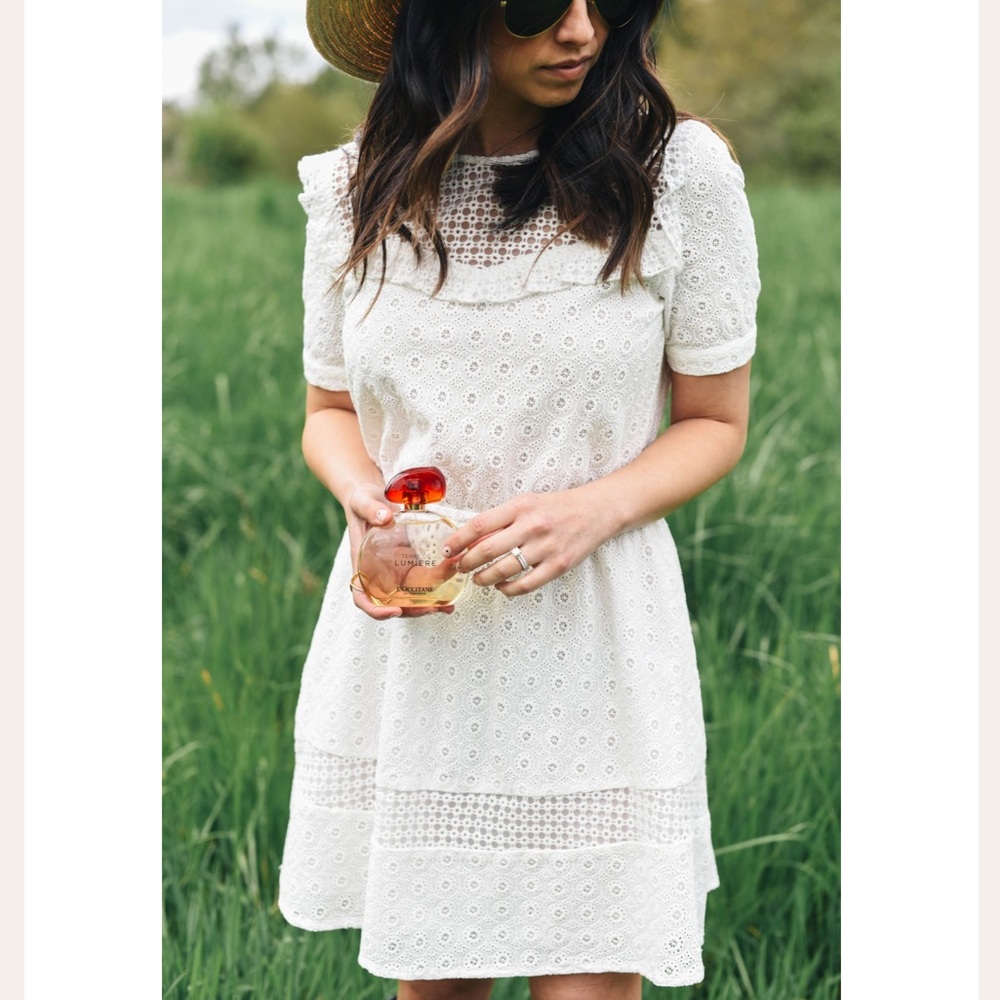 Rebecca Minkoff White Angels Eyelet Mini Dress Size 2